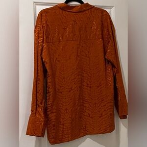 NWOT RACHEL ZOE - Burnt Orange Long Sleeve Blouse - Size Medium
